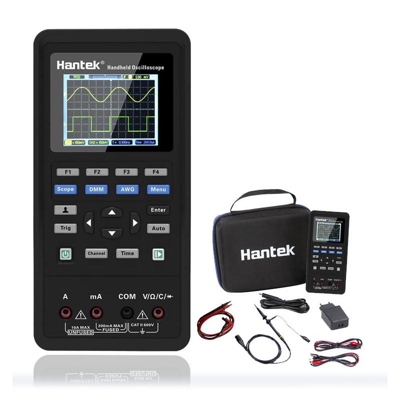 Hantek 2D72 Osciloscópio portátil Mini 70MHZ com gerador  de sinal aleatório / funções