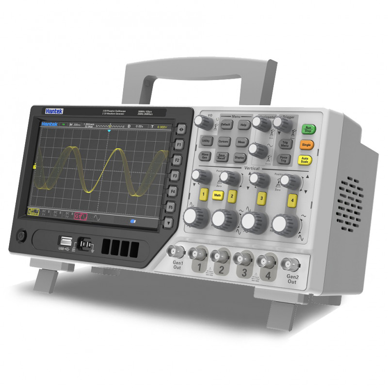Hantek MPO6204D Osciloscópio 4 canais 200MHZ + 2 Ger. AWG + 16 Anal. lógico Hantek MPO6204D Osciloscópio 4 canais 200MHZ + 2 Ger. AWG + 16 Anal. lógico