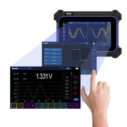 Hantek TO1254D Osciloscópio de toque portátil  4 canais / 250MHZ com gerador de sinal e multímetro