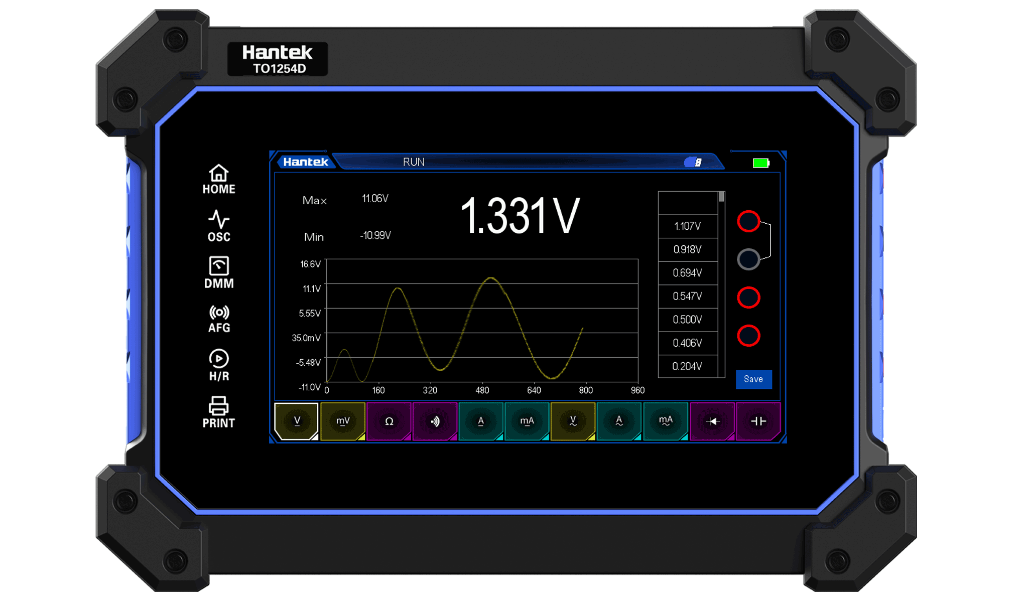 PORTABLE TOUCHSCREEN OSCILLOSCOPES HANTEK TO1000 SERIES